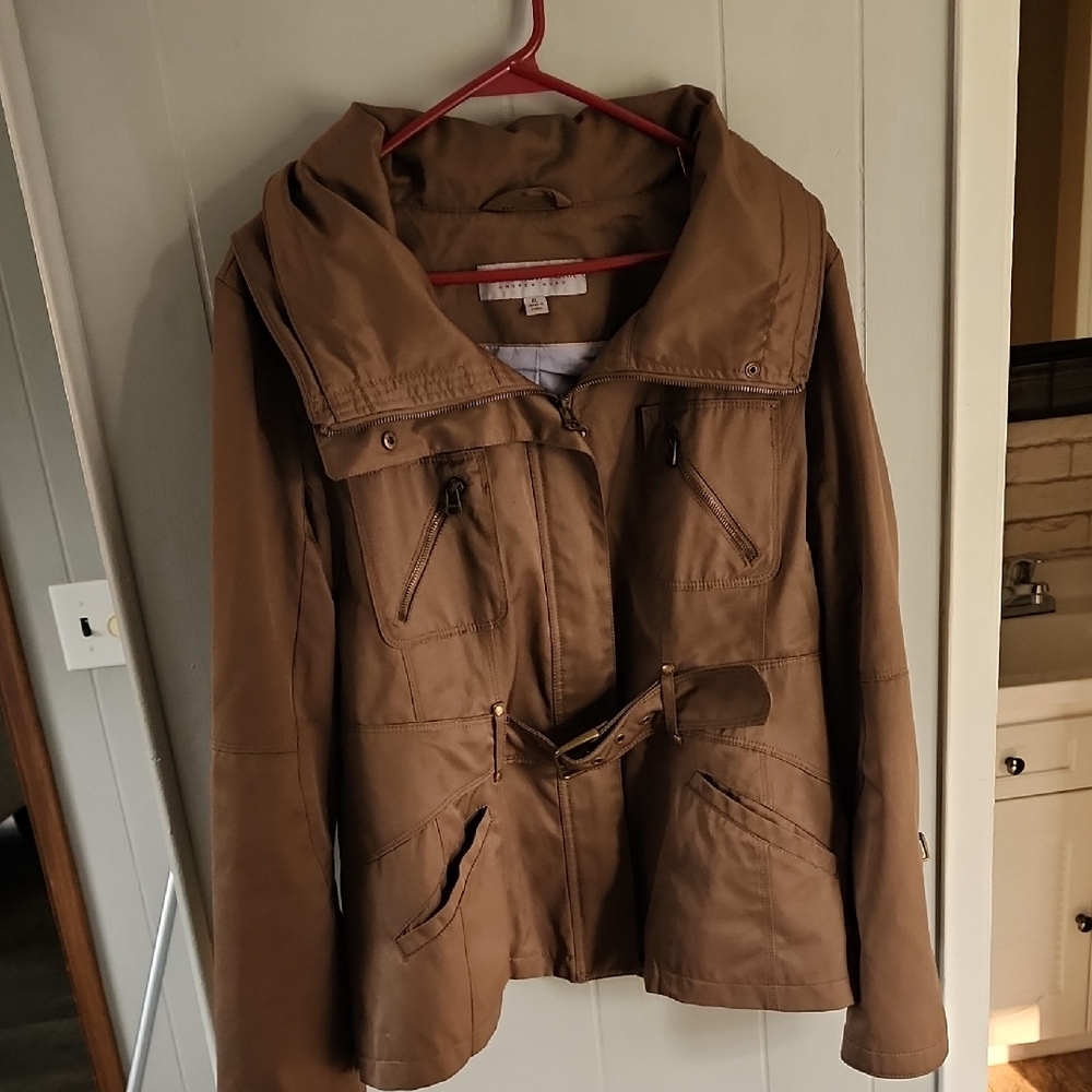 Casual Brown Women's Jacket - Lightweight Utility Coat
